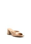 Zen Collection Faux Croc Print Shallow Mule, Beige
