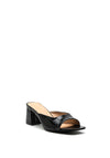 Zen Collection Faux Croc Print Shallow Mule, Black