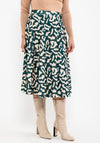 Seventy1 Animal Print Midi Skirt, Green & Beige