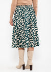 Seventy1 Animal Print Midi Skirt, Green & Beige