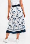 Seventy1 One Size Pleated Midi Skirt, Ivory Multi