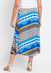 Serafina Collection One Size Pleated Midi Skirt, Blue Multi