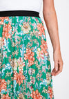 The Serafina Collection One Size Pleated Midi Skirt, Green Multi