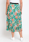 The Serafina Collection One Size Pleated Midi Skirt, Green Multi