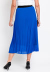 The Serafina Collection One Size Pleated Midi Skirt, Blue