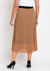 Serafina Collection One Size Pleated Midi Skirt, Brown