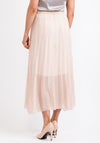 Seventy1 One Size Pleated Maxi Skirt, Beige & Gold