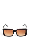The Sofia Collection Rectangular Sunglasses, Black Brown