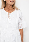 Seventy1 One Size Crochet Peplum Top, White