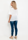 Seventy1 One Size Crochet Peplum Top, White