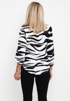 Leon Collection Zebra Print Blouse, Black & White