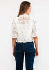 Seventy1 Crochet Crop Sweater, White
