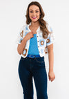 Seventy1 Floral Patchwork Cropped Cardigan, White Multi