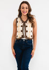 Seventy1 Floral Patchwork Buttoned Vest, Brown