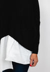 Seventy1 Shirt Hem Oversize Jumper, Black