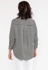 Seventy1 Silk Look Houndstooth Relaxed Shirt, Black & White