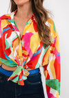 Seventy1 Knot Waist Crop Shirt, Multi