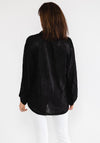 Seventy1 One Size Satin Crinkle Blouse, Black