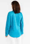 Seventy1 One Size Satin Crinkle Blouse, Blue