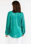 Seventy1 One Size Satin Crinkle Blouse, Green
