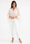 Seventy1 One Size Satin Crinkle Blouse, Cream