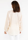 Seventy1 One Size Satin Crinkle Blouse, Cream