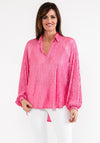 Seventy1 One Size Satin Crinkle Blouse, Pink