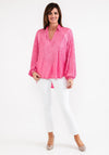 Seventy1 One Size Satin Crinkle Blouse, Pink