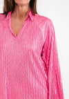 Seventy1 One Size Satin Crinkle Blouse, Pink