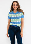 Seventy1 Wavey Colour Block Sweater, Blue Multi