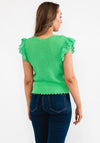 Seventy1 Frill Shoulder Buttoned Vest, Green