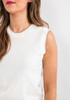 Seventy1 Metallic Trim Fine Knit Vest, White
