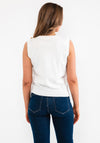 Seventy1 Metallic Trim Fine Knit Vest, White