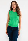 Seventy1 Metallic Trim Fine Knit Vest, Green