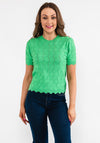 Seventy1 Short Sleeve Patterned Sweater, Green
