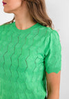 Seventy1 Short Sleeve Patterned Sweater, Green