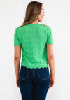 Seventy1 Short Sleeve Patterned Sweater, Green
