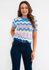 Seventy1 One Size Zig Zag Sweater, Blue Multi