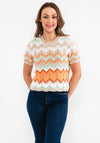 Seventy1 One Size Zig Zag Sweater, Orange Multi