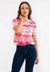 Seventy1 One Size Zig Zag Sweater, Pink Multi