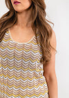 Seventy1 Metallic Shimmer Fine Vest, Beige