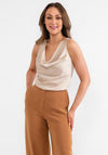 Seventy1 One Size Cowl Neck Satin Top, Champagne