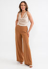 Seventy1 One Size Cowl Neck Satin Top, Champagne