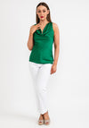 Seventy1 One Size Cowl Neck Satin Top, Green