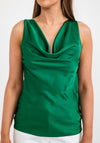 Seventy1 One Size Cowl Neck Satin Top, Green