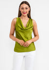 Seventy1 One Size Cowl Neck Satin Top, Lime