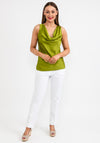 Seventy1 One Size Cowl Neck Satin Top, Lime