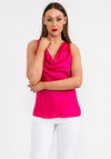 Seventy1 One Size Cowl Neck Satin Top, Pink