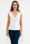 Seventy1 Lace Cap Sleeve T-Shirt, White