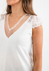 Seventy1 Lace Cap Sleeve T-Shirt, White